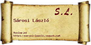Sárosi László névjegykártya